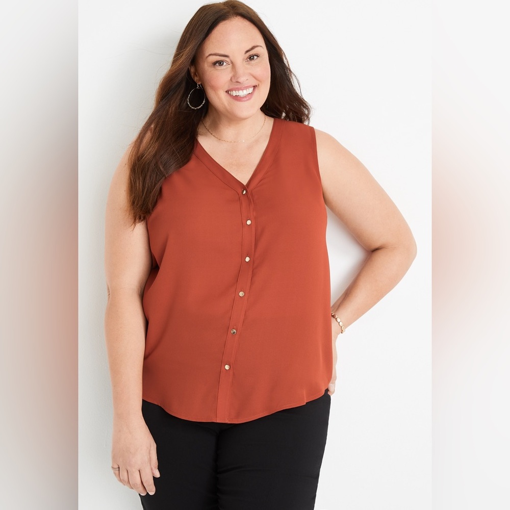 Maurices Rust Sleeveless Blouse